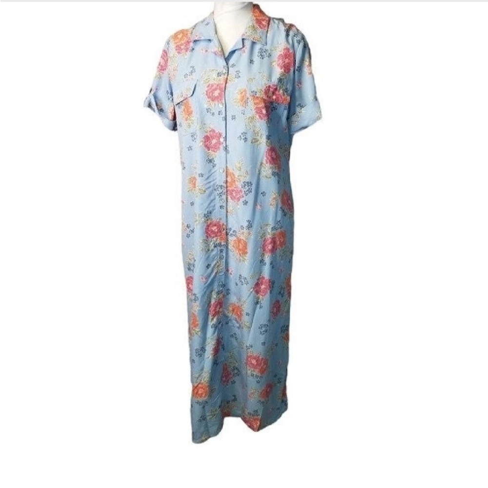 VTG Y2K 90’s LIZ CLAIBORNE FLORAL Crazy Horse SZ 10 Petite Shirt Dress Modest